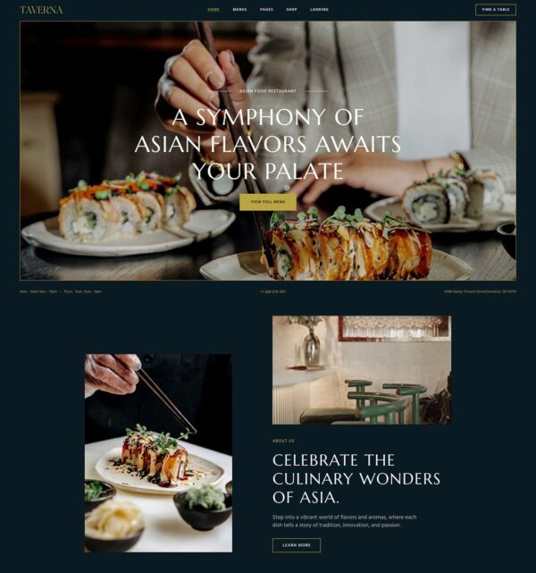 Taverna – Elegant Restaurant WordPress Theme