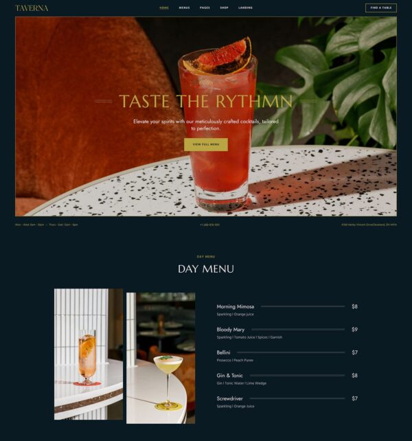 Taverna – Elegant Restaurant WordPress Theme