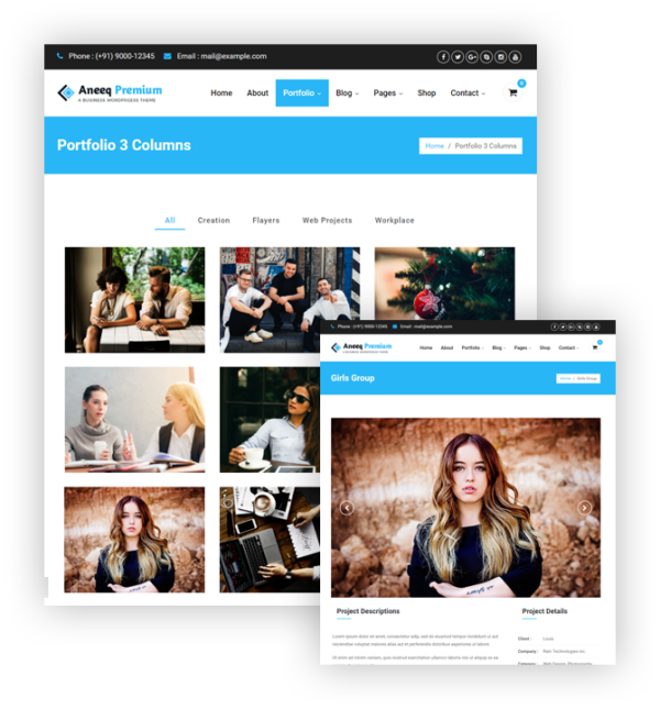 Aneeq WordPress theme